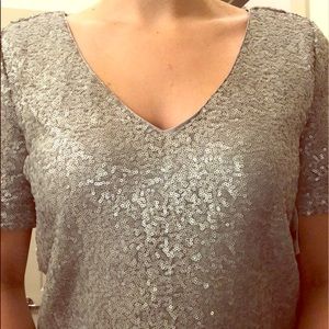 Dip Women’s Silver Sequin Top